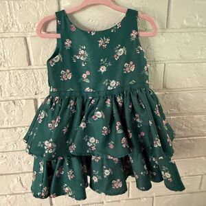 Janie and Jack Teal Floral Layered Dress